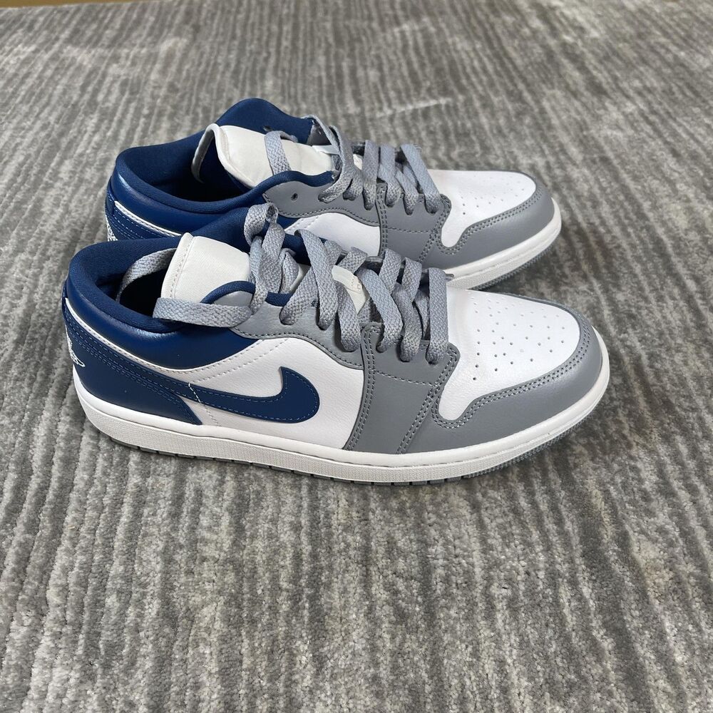 Nike Air Jordan 1 Low Shoes Womens Size 9.5 Stealth French Blue White DC0774-042